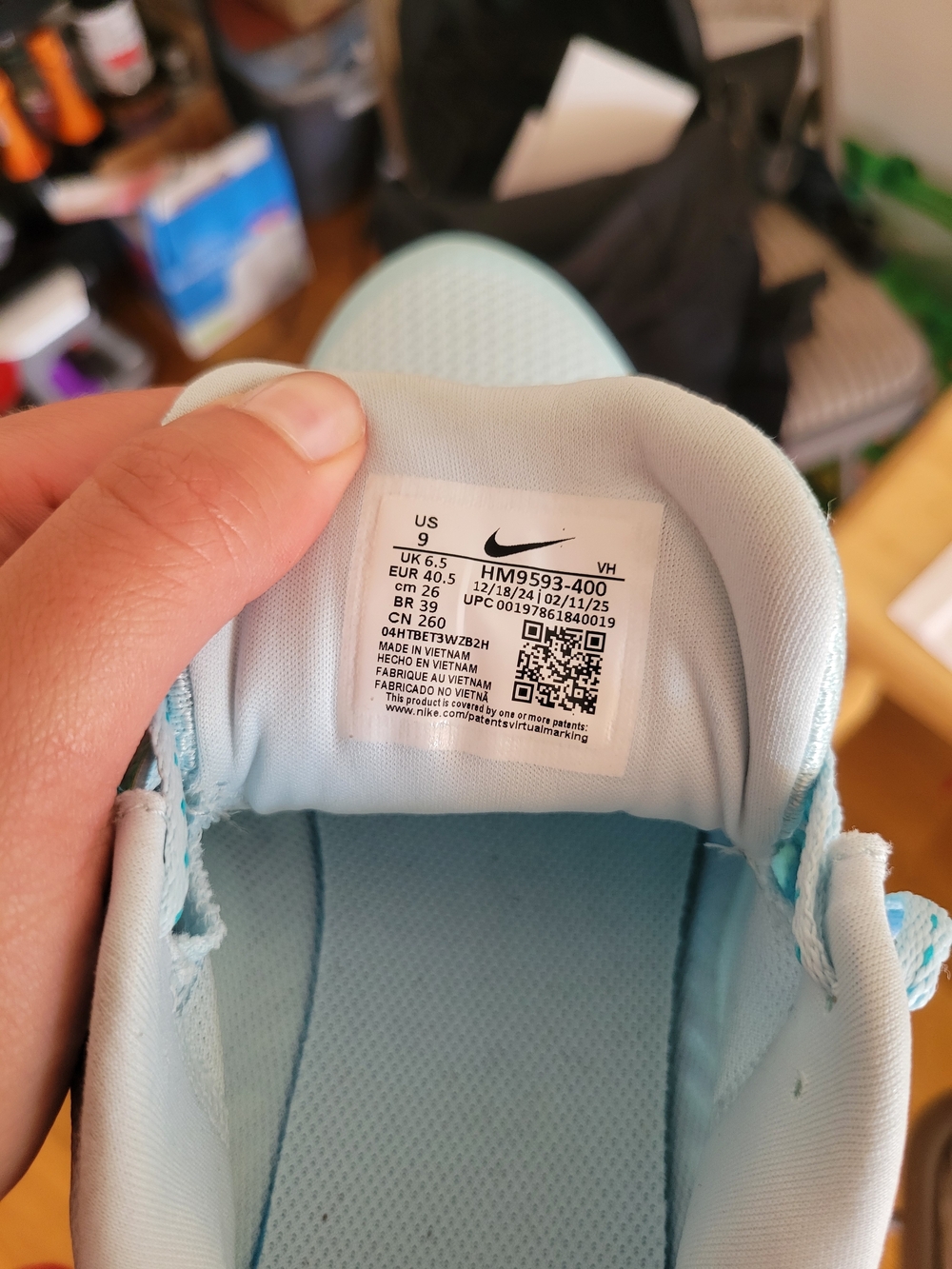 Nike Light Blue Running Shoes with Lime Swoosh - Picture 6 of 7